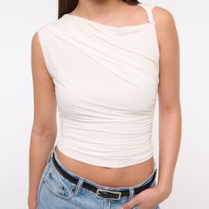 *NWT Abercrombie & Fitch White Draped Twist Top XS